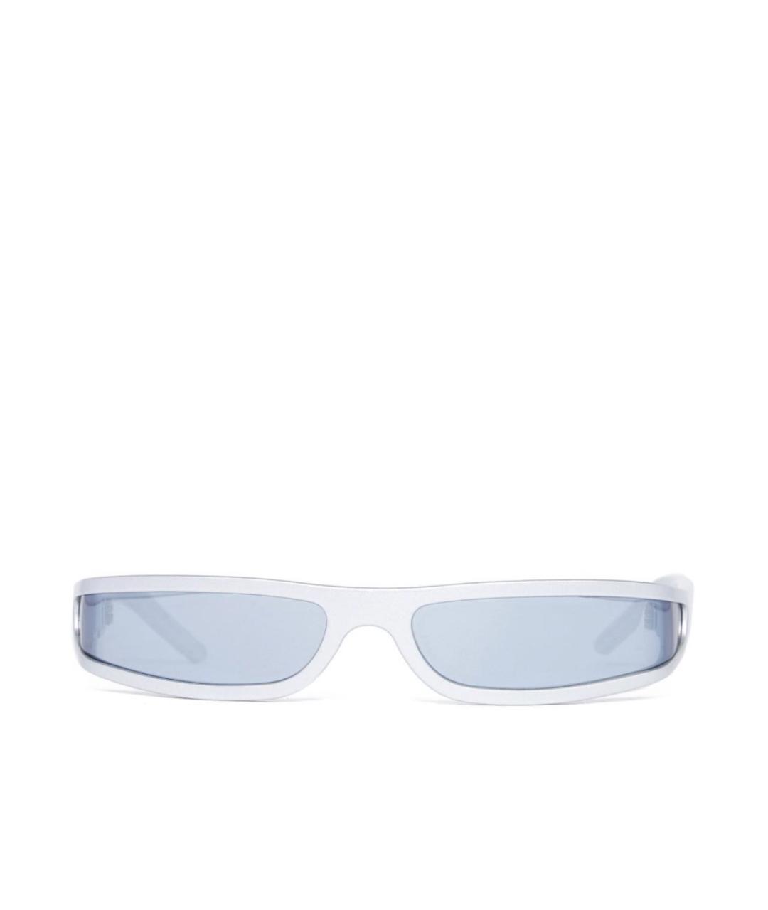 RICK OWENS Серебряные пластиковые солнцезащитные очки, фото 1