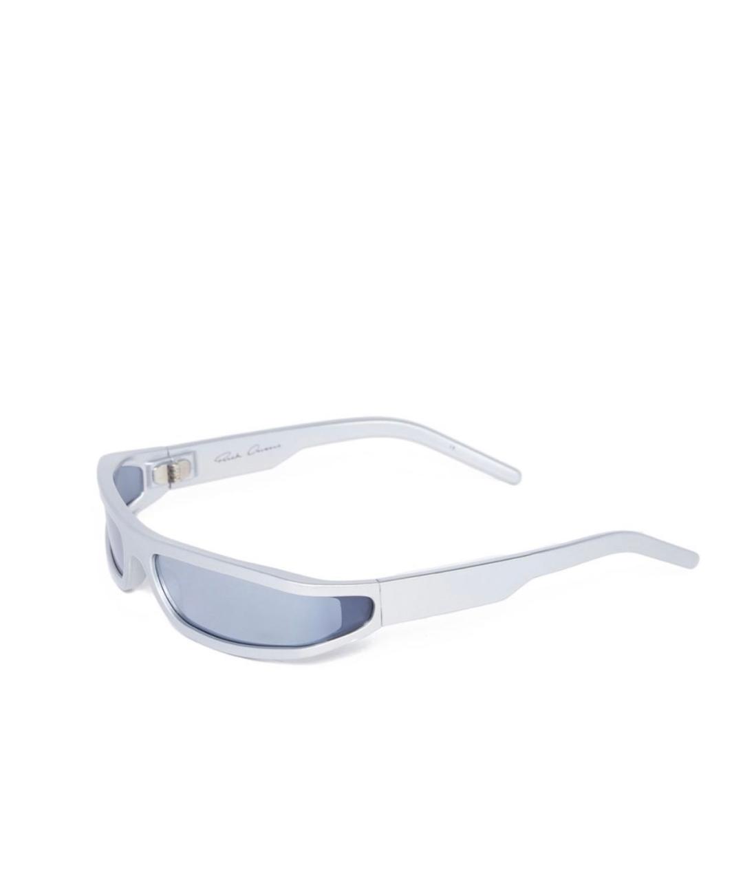 RICK OWENS Серебряные пластиковые солнцезащитные очки, фото 3