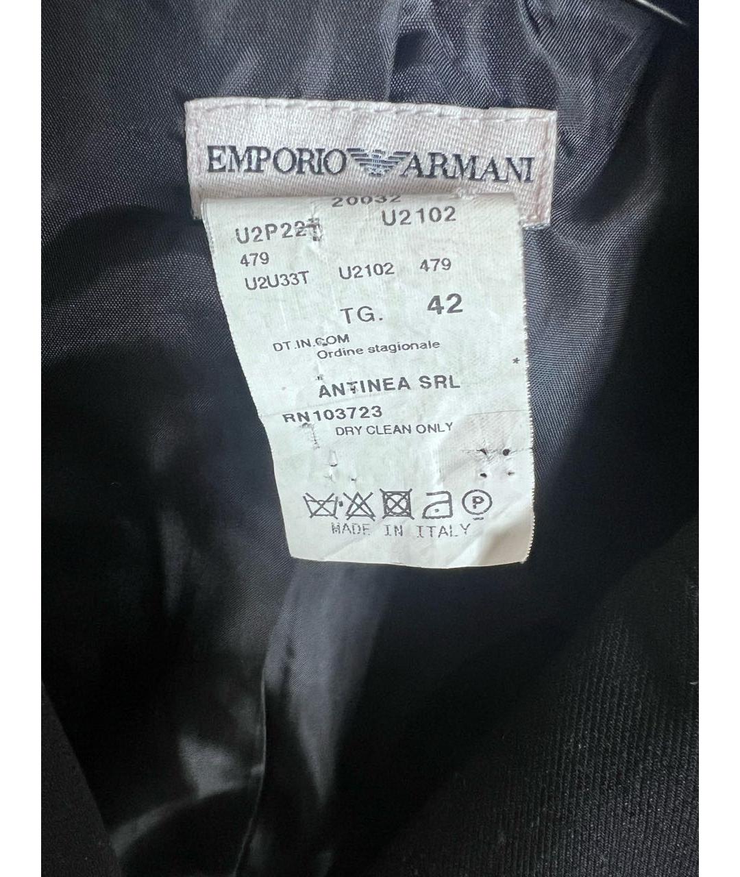 EMPORIO ARMANI Черный шерстяной жакет/пиджак, фото 3