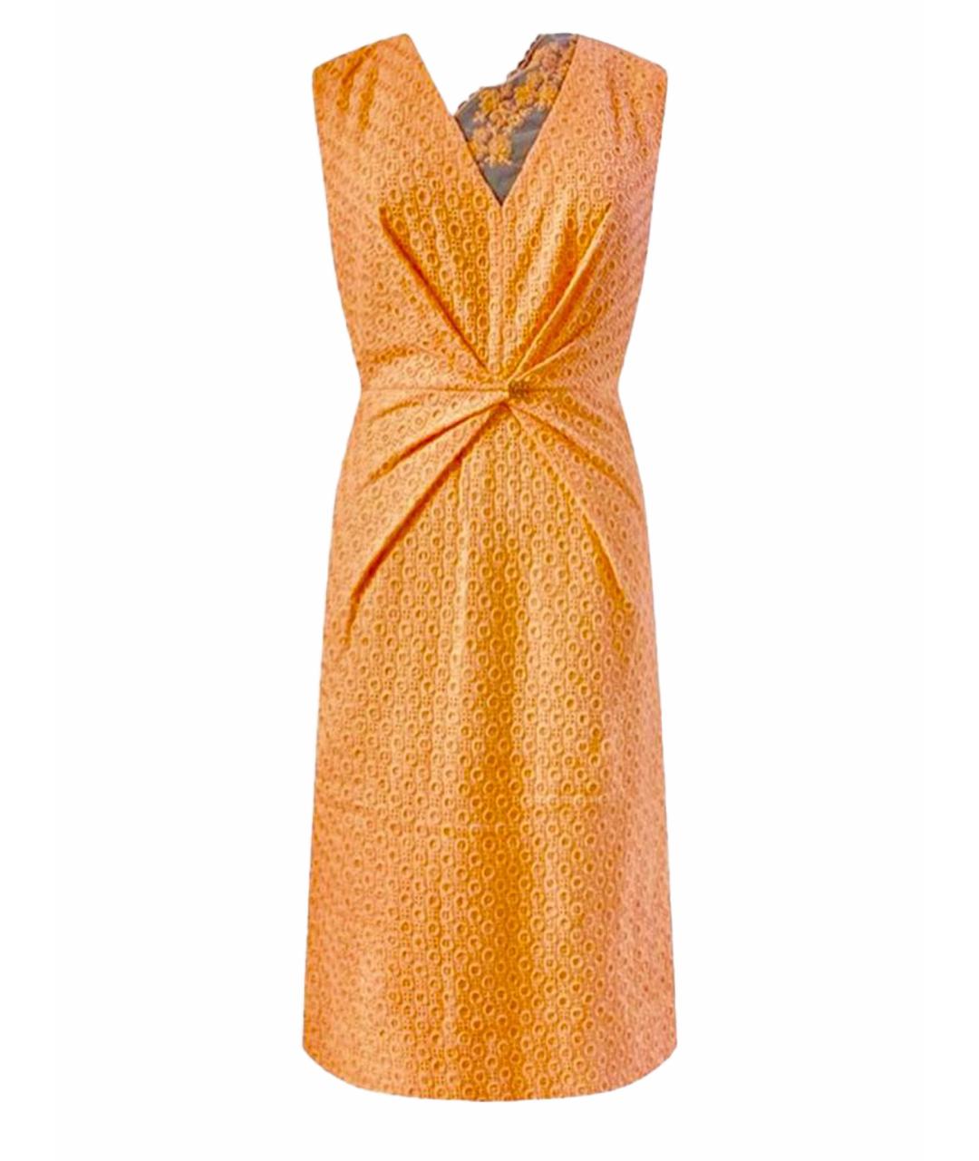 CAVALLI CLASS Оранжевое хлопковое повседневное платье, фото 1