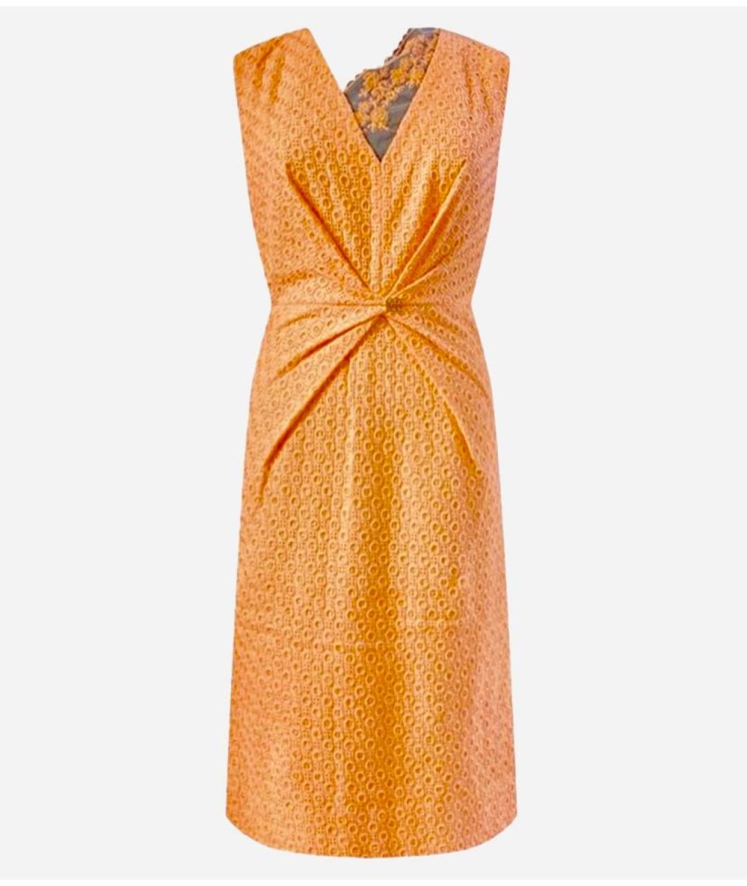 CAVALLI CLASS Оранжевое хлопковое повседневное платье, фото 5