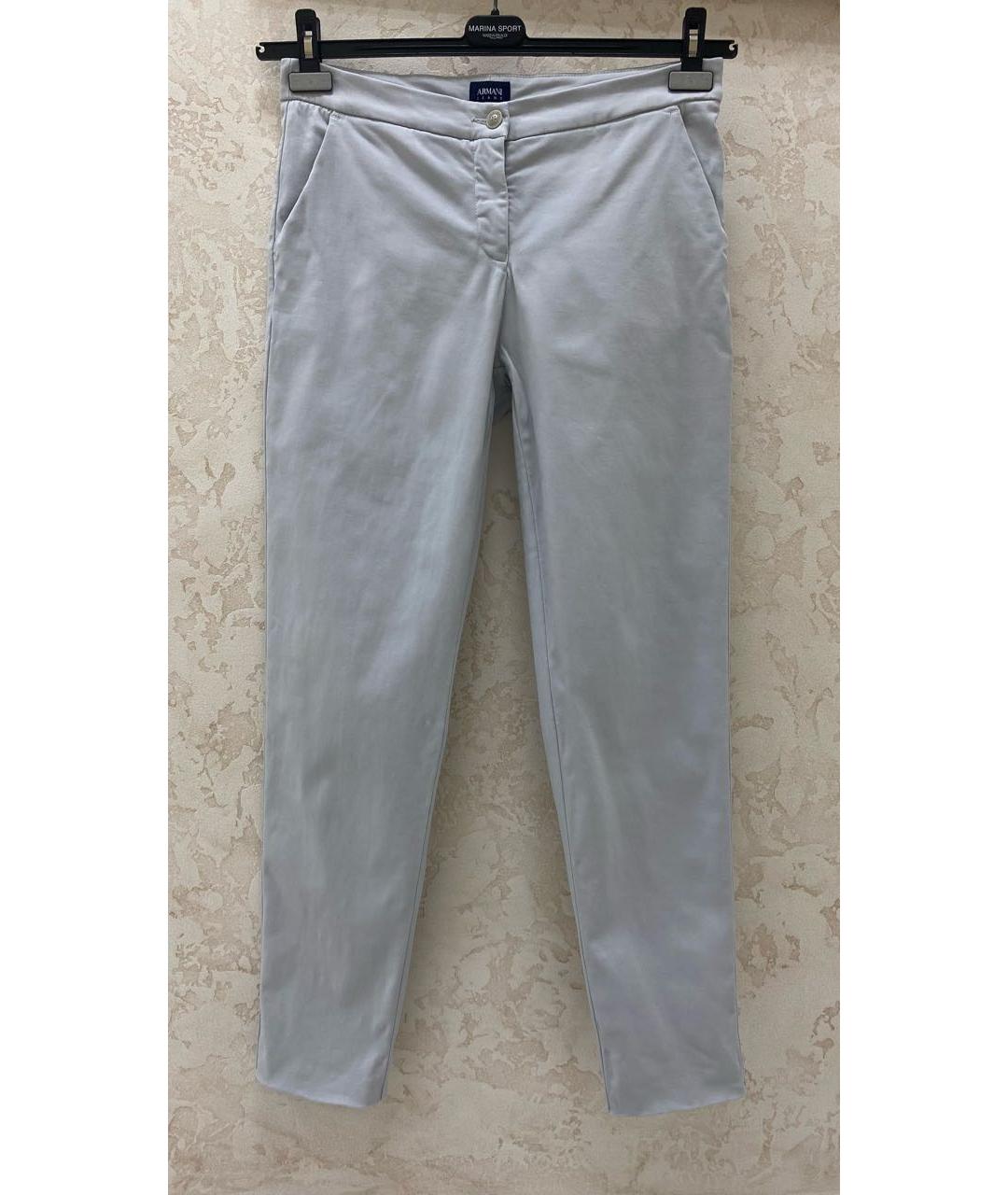 ARMANI JEANS Серые хлопко-эластановые брюки узкие, фото 9