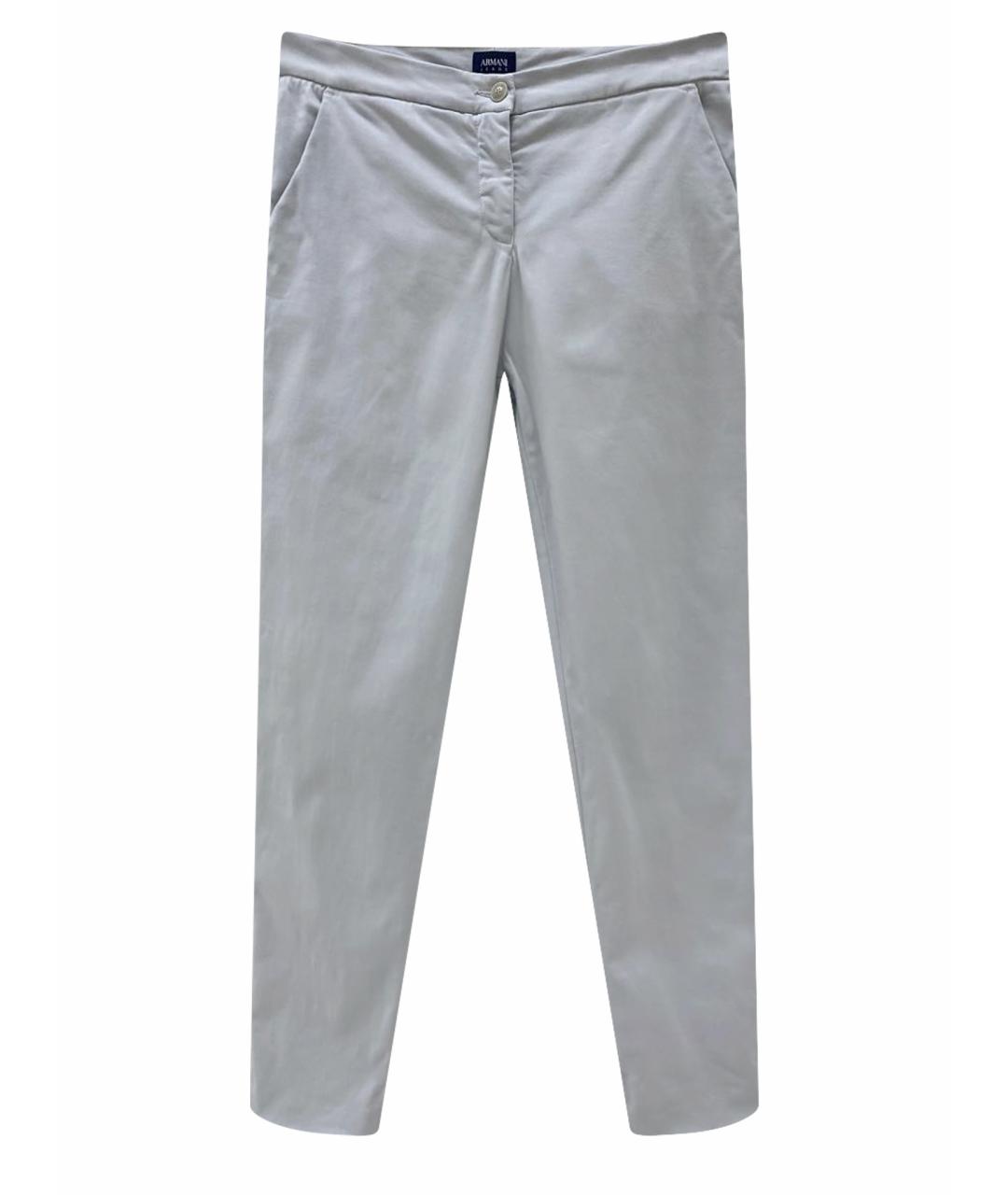ARMANI JEANS Серые хлопко-эластановые брюки узкие, фото 1