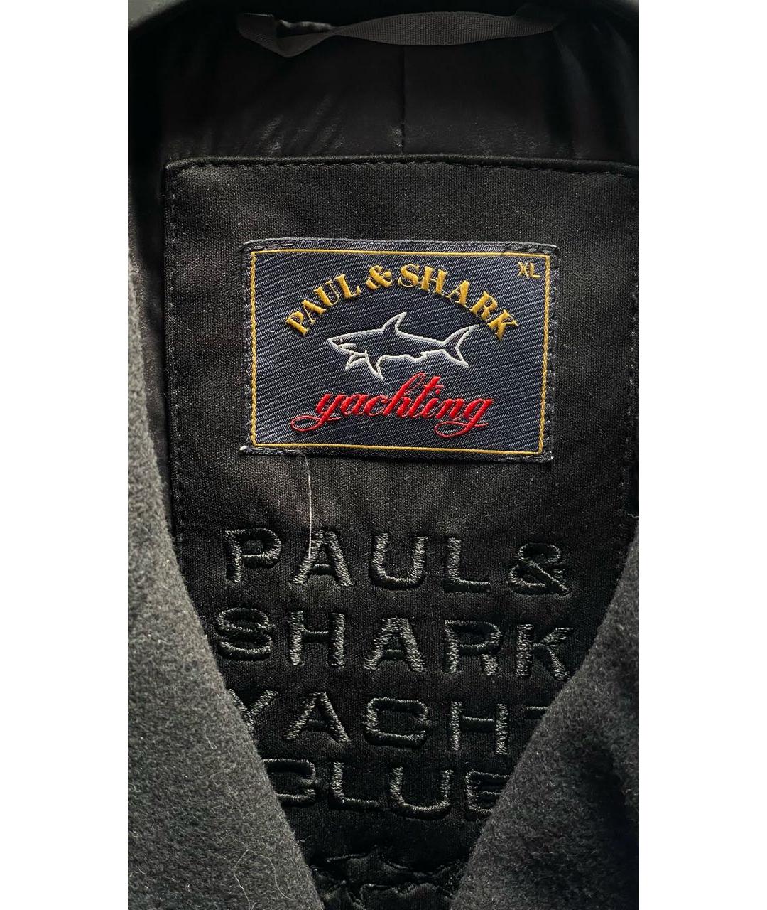 PAUL & SHARK Темно-синее шерстяное пальто, фото 3