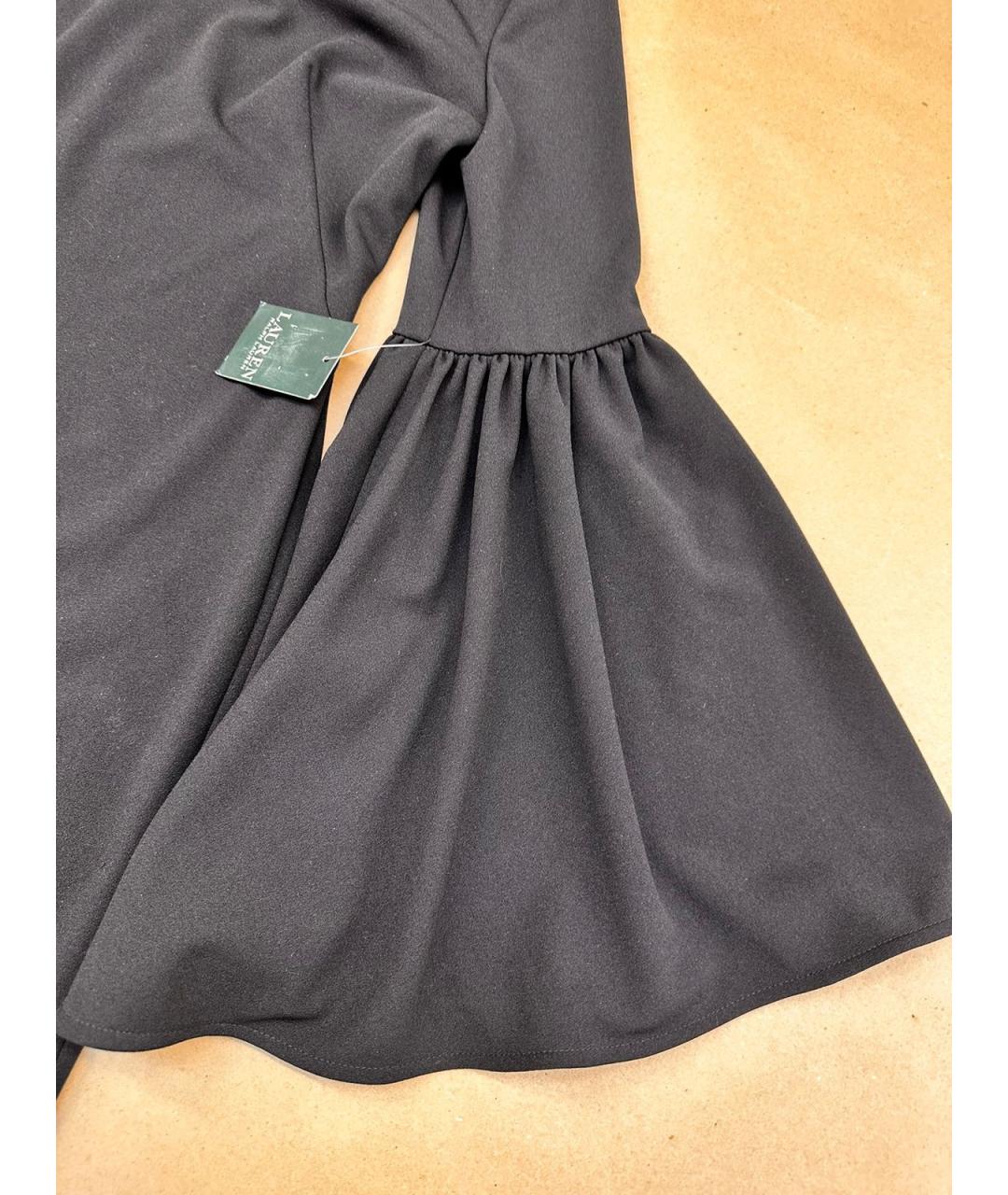 RALPH LAUREN Черное полиэстеровое коктейльное платье, фото 4