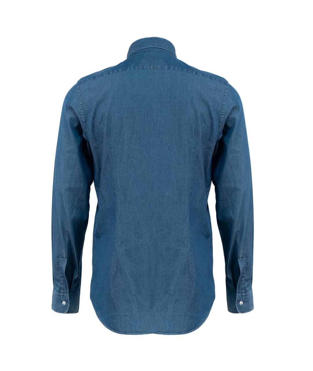 BRIONI Синяя хлопковая кэжуал рубашка, фото 2