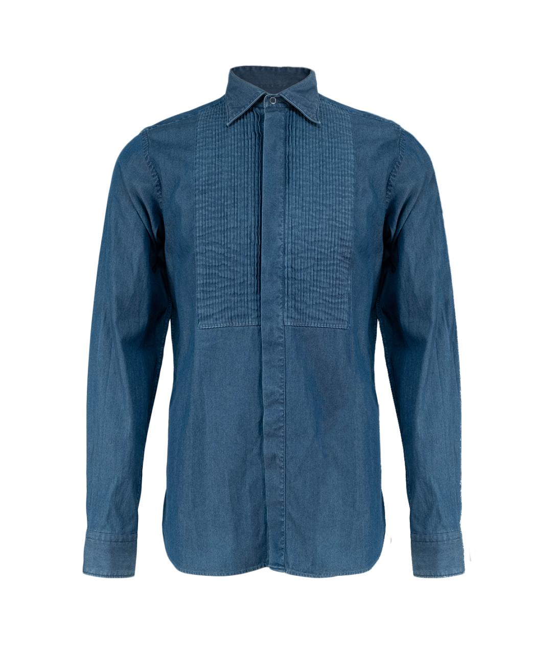 BRIONI Синяя хлопковая кэжуал рубашка, фото 1