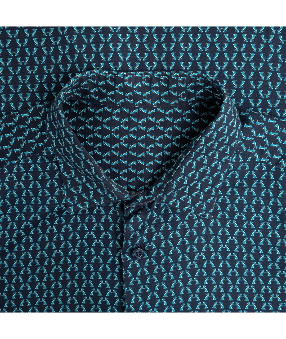 ETRO Синяя хлопковая кэжуал рубашка, фото 3
