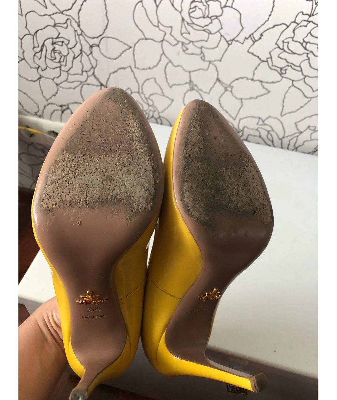 PRADA Желтые туфли из лакированной кожи, фото 6