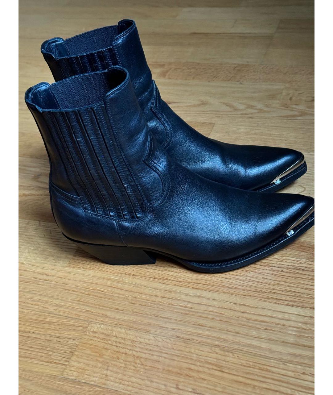 CELINE PRE-OWNED Черные кожаные ботинки, фото 8