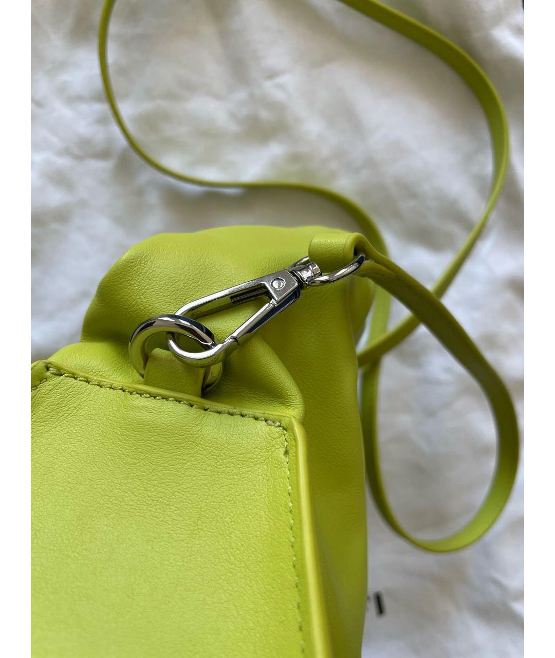 YUZEFI Салатовая кожаная сумка с короткими ручками, фото 6