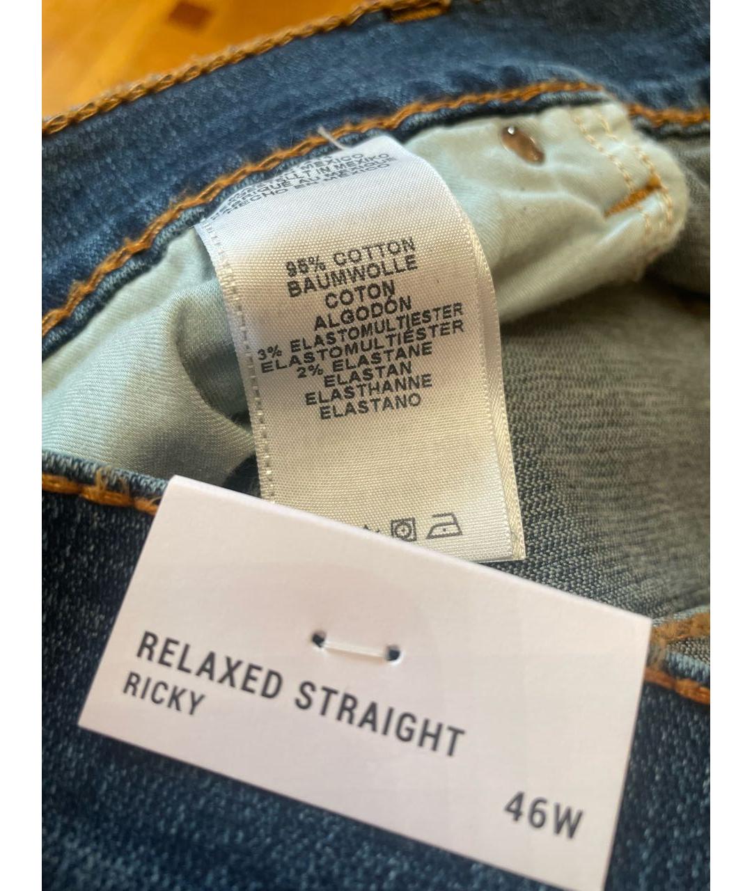 TRUE RELIGION Темно-синие хлопковые прямые джинсы, фото 6