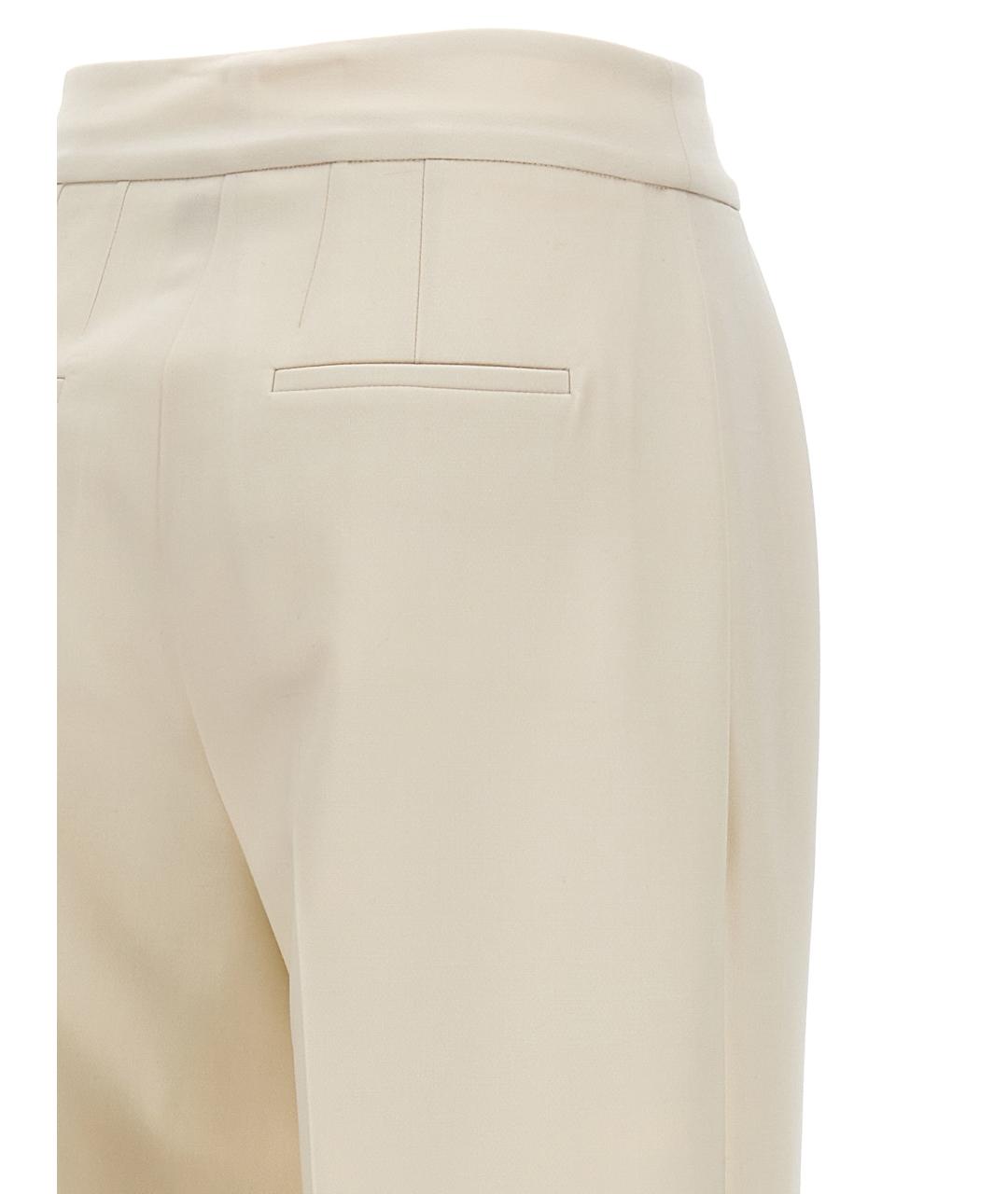 KITON Белые шерстяные прямые брюки, фото 4