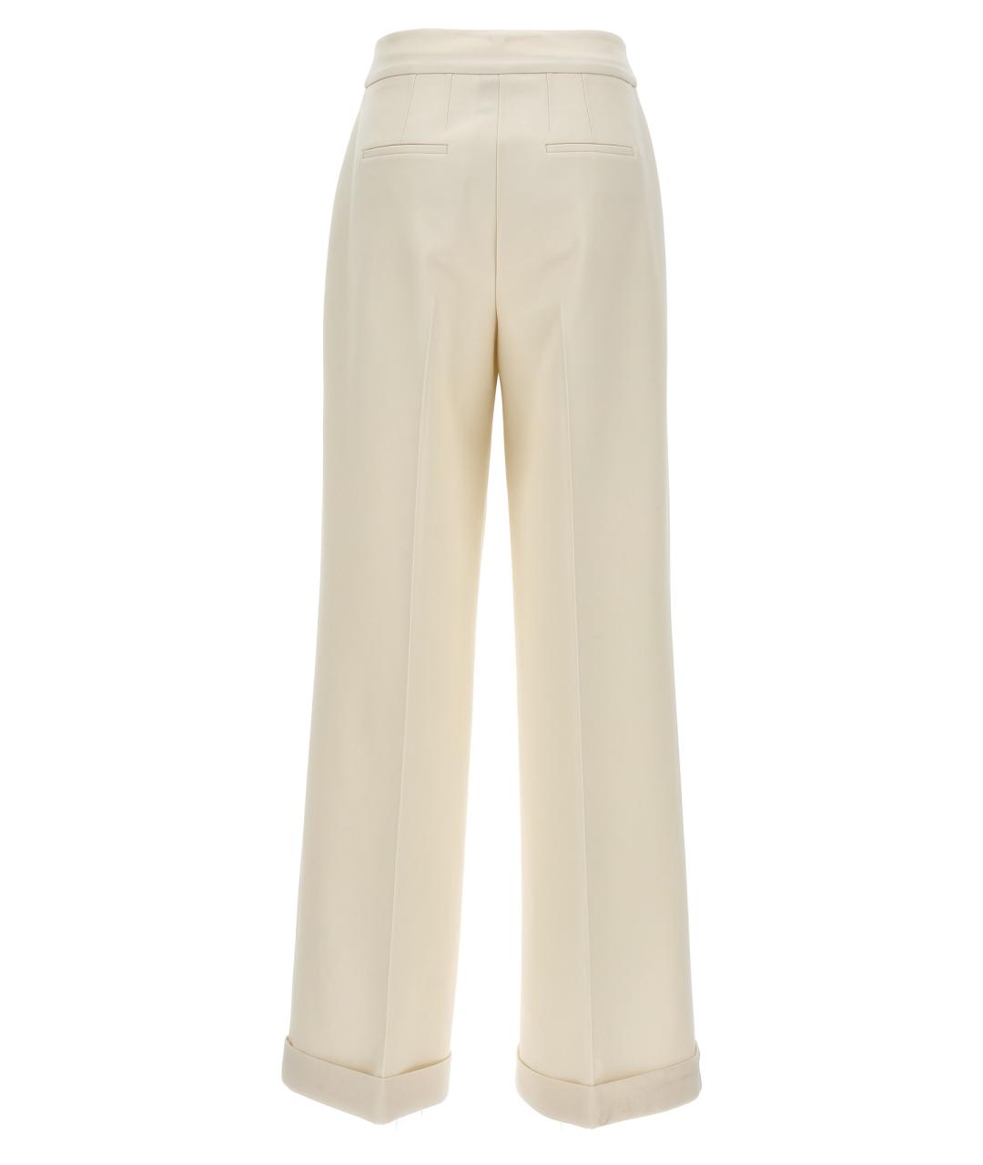 KITON Белые шерстяные прямые брюки, фото 2