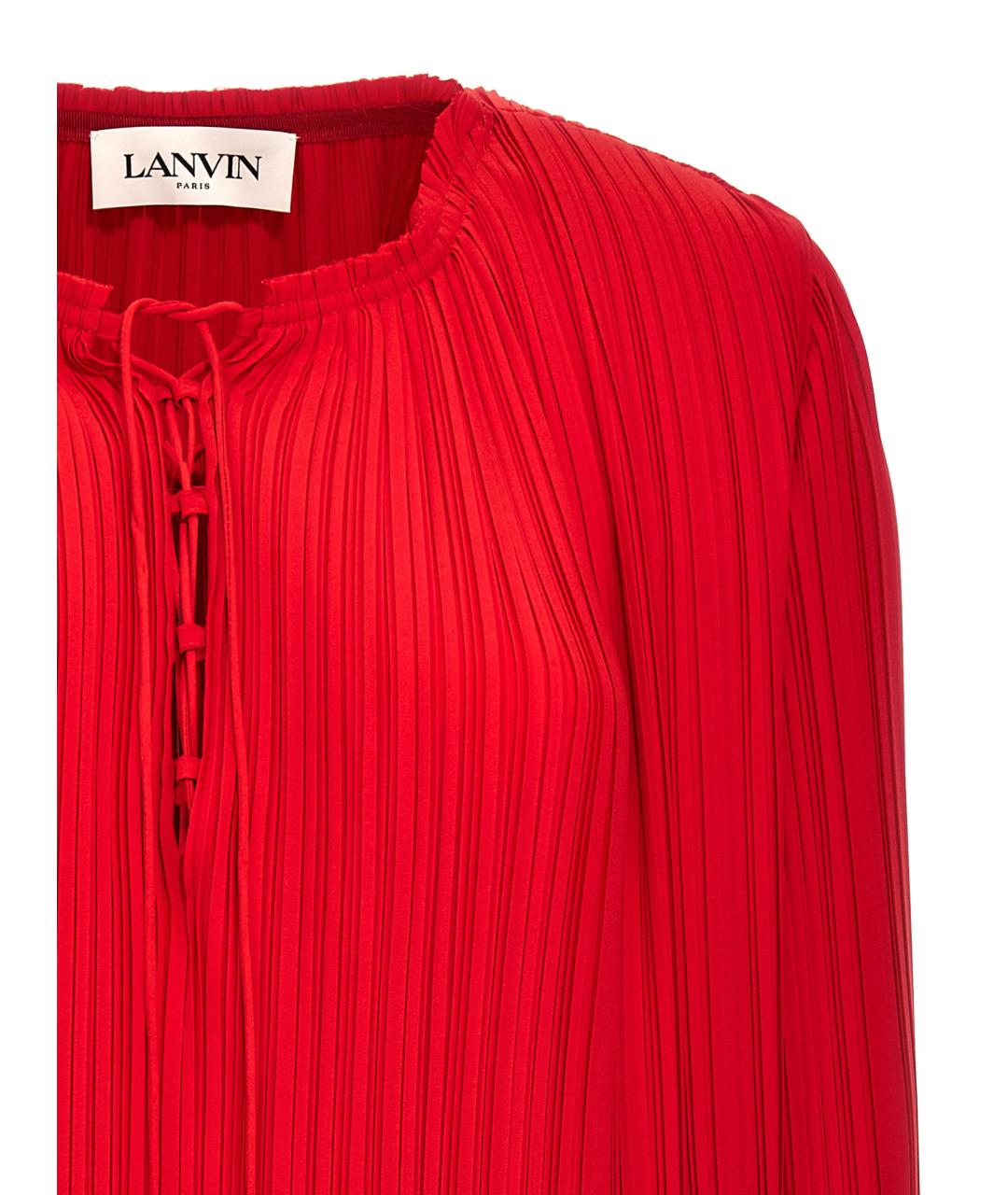 LANVIN Красное полиэстеровое повседневное платье, фото 3