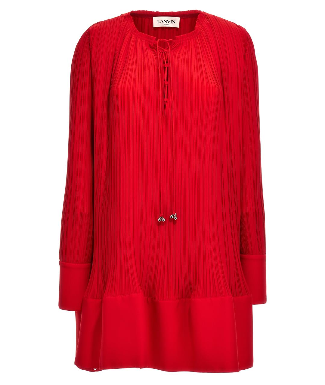 LANVIN Красное полиэстеровое повседневное платье, фото 1