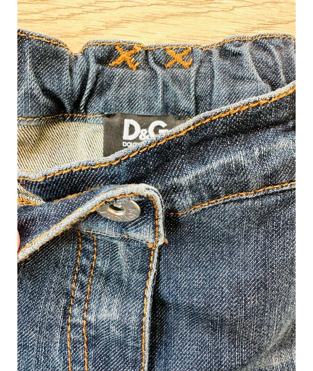 DOLCE&GABBANA Синие хлопковые детские джинсы, фото 4