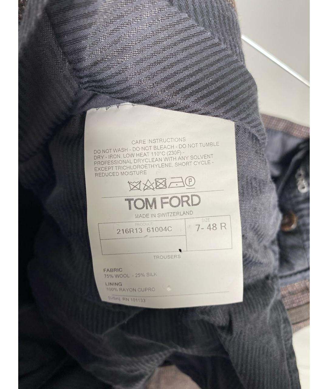 TOM FORD Коричневые шерстяные классические брюки, фото 6