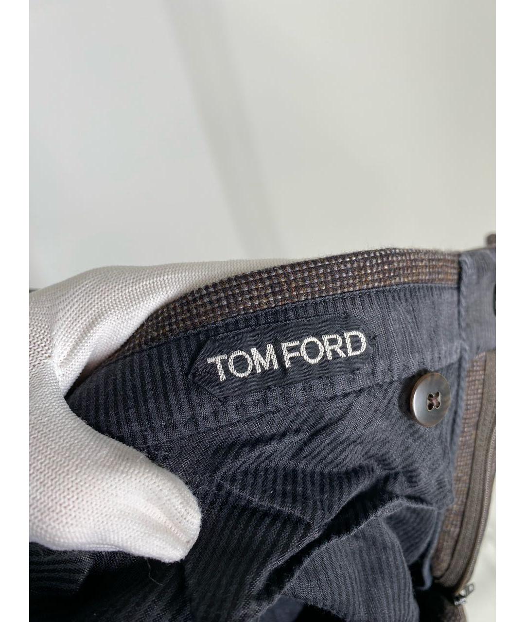 TOM FORD Коричневые шерстяные классические брюки, фото 7