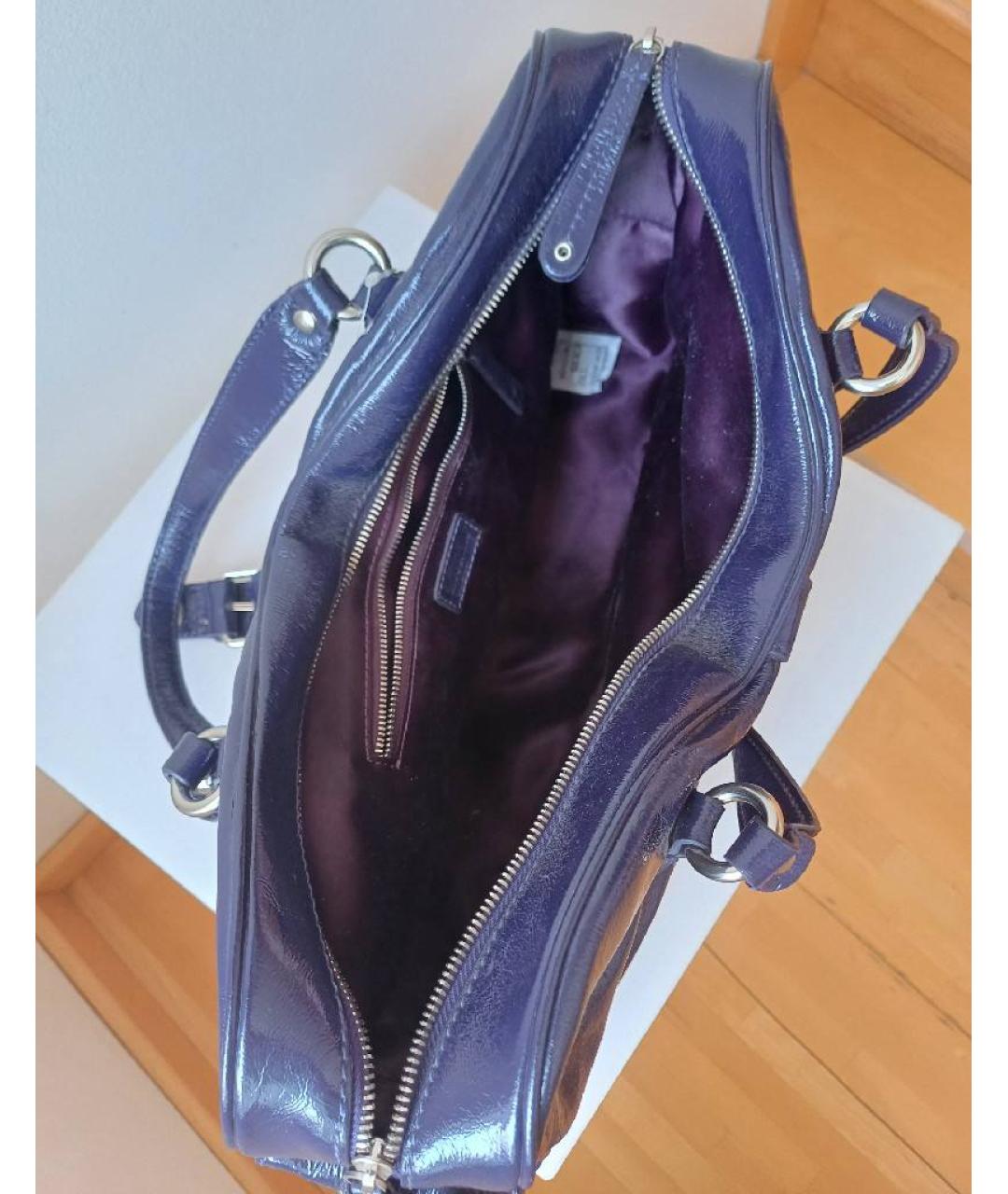 MOSCHINO Фиолетовая сумка тоут из лакированной кожи, фото 8