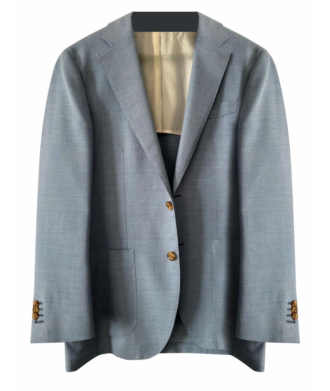 SUITSUPPLY Голубой шерстяной пиджак, фото 1