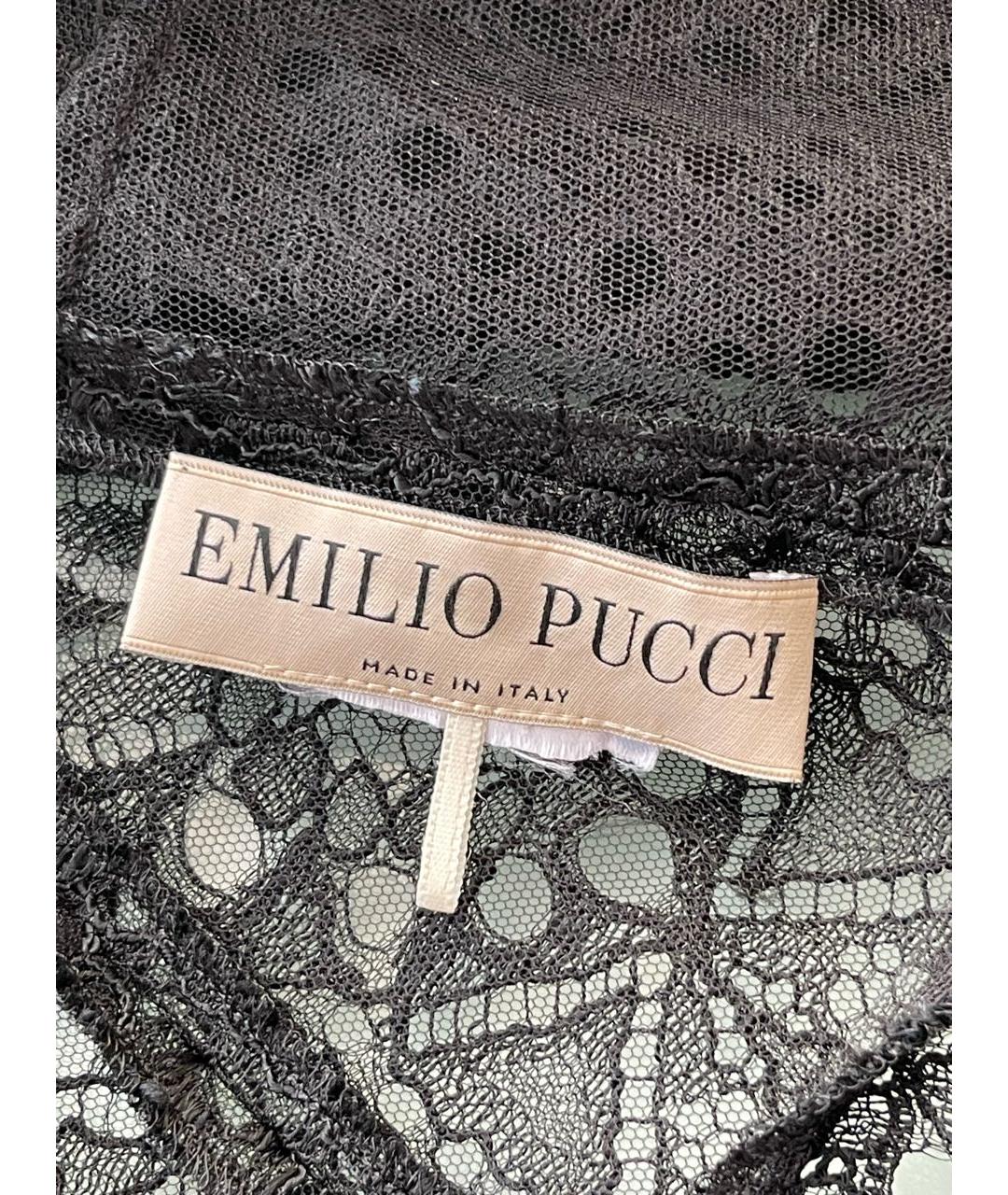 EMILIO PUCCI Черная шелковая блузы, фото 5