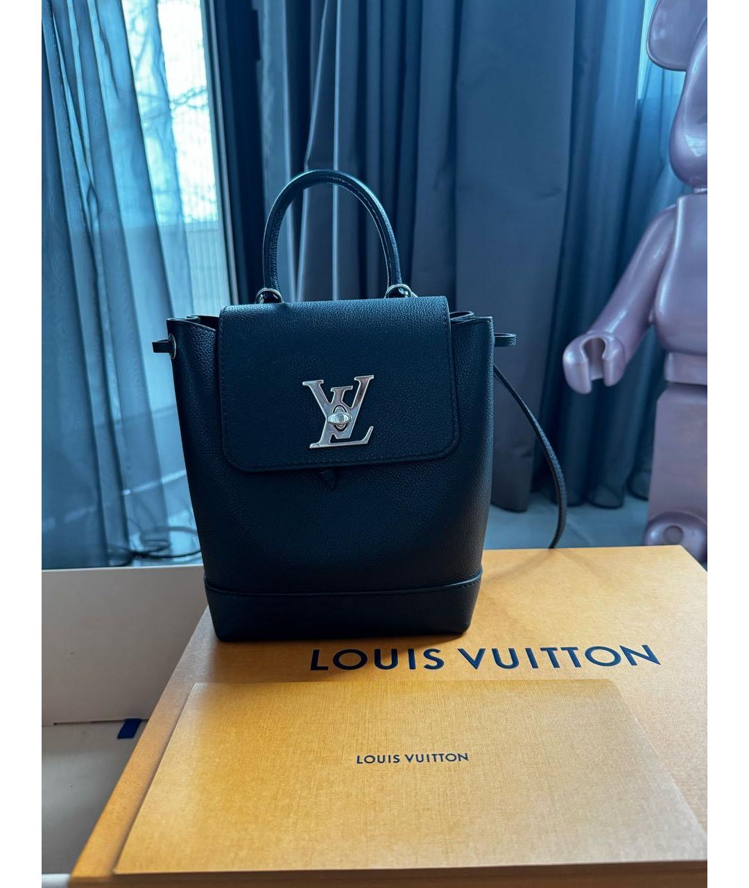 LOUIS VUITTON PRE-OWNED Черный кожаный рюкзак, фото 4