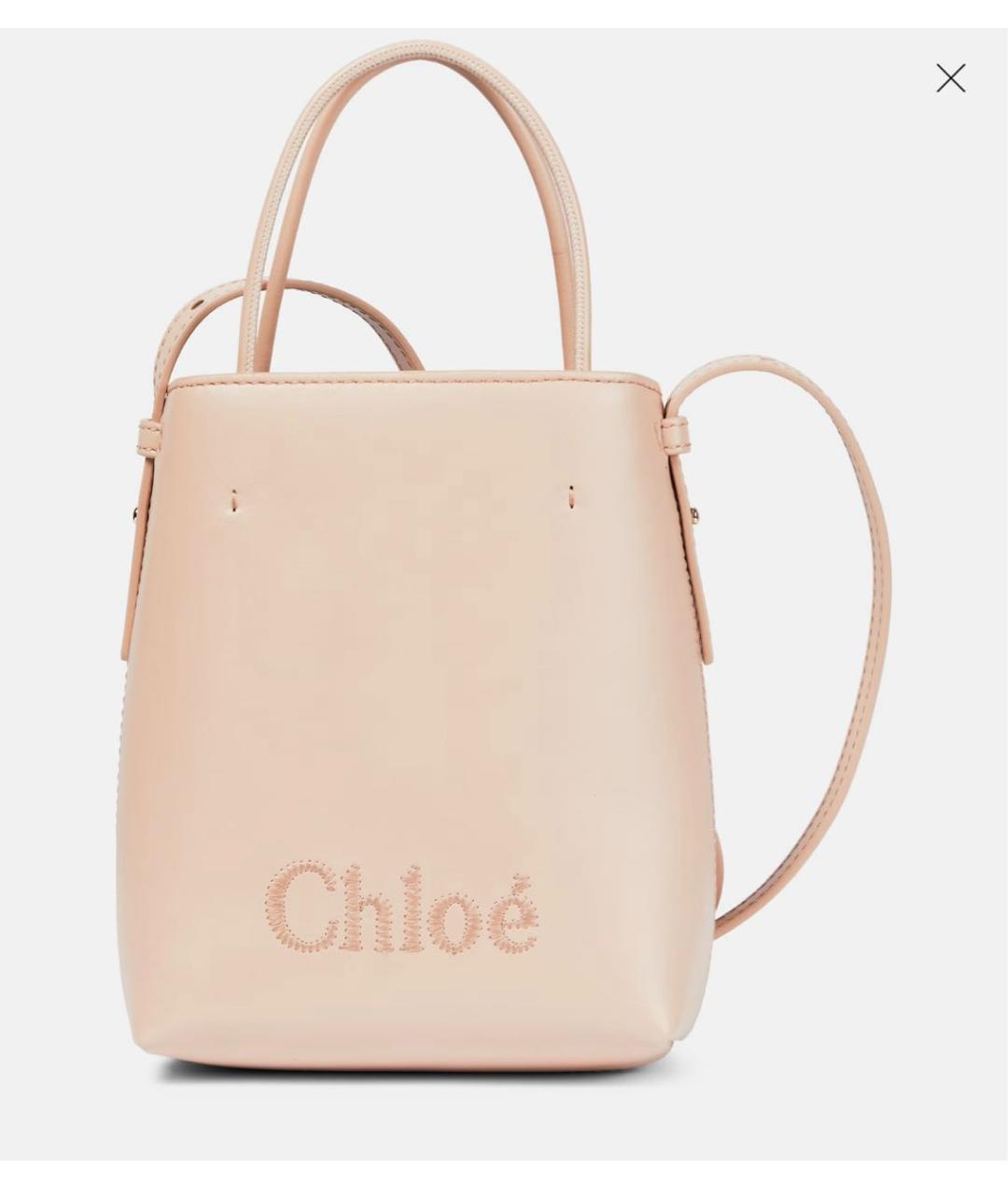 CHLOE Розовая кожаная сумка через плечо, фото 6