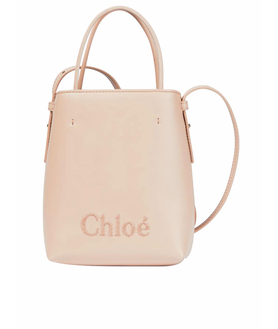 CHLOE Розовая кожаная сумка через плечо, фото 1