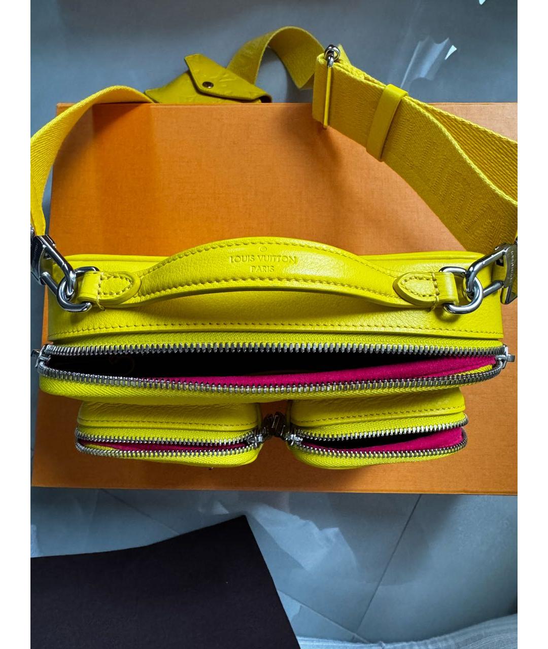 LOUIS VUITTON PRE-OWNED Желтая кожаная сумка через плечо, фото 3