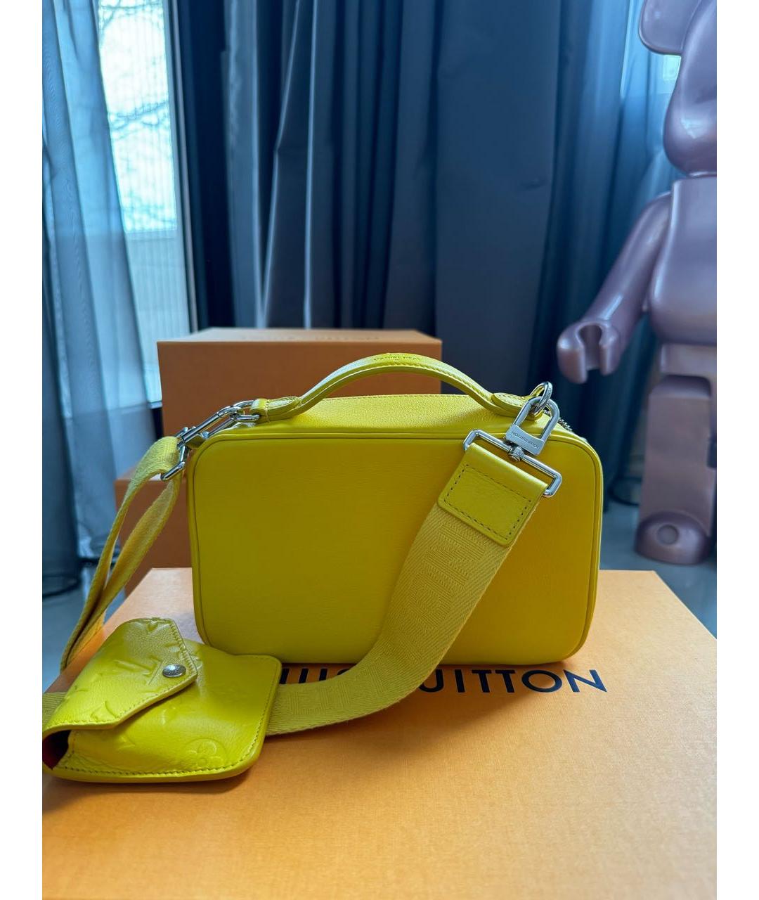 LOUIS VUITTON PRE-OWNED Желтая кожаная сумка через плечо, фото 4