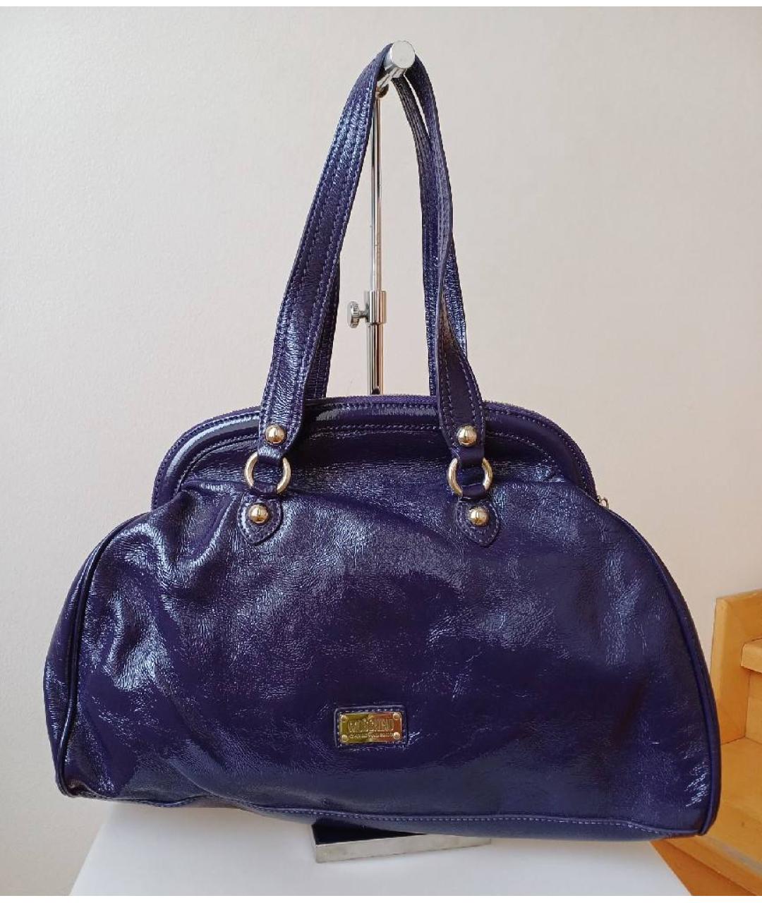 MOSCHINO Фиолетовая сумка тоут из лакированной кожи, фото 3