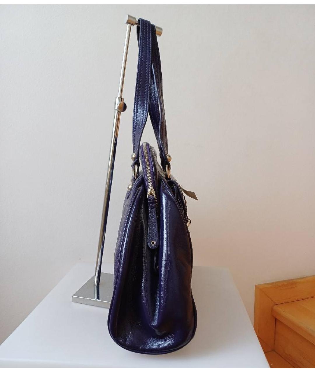 MOSCHINO Фиолетовая сумка тоут из лакированной кожи, фото 2