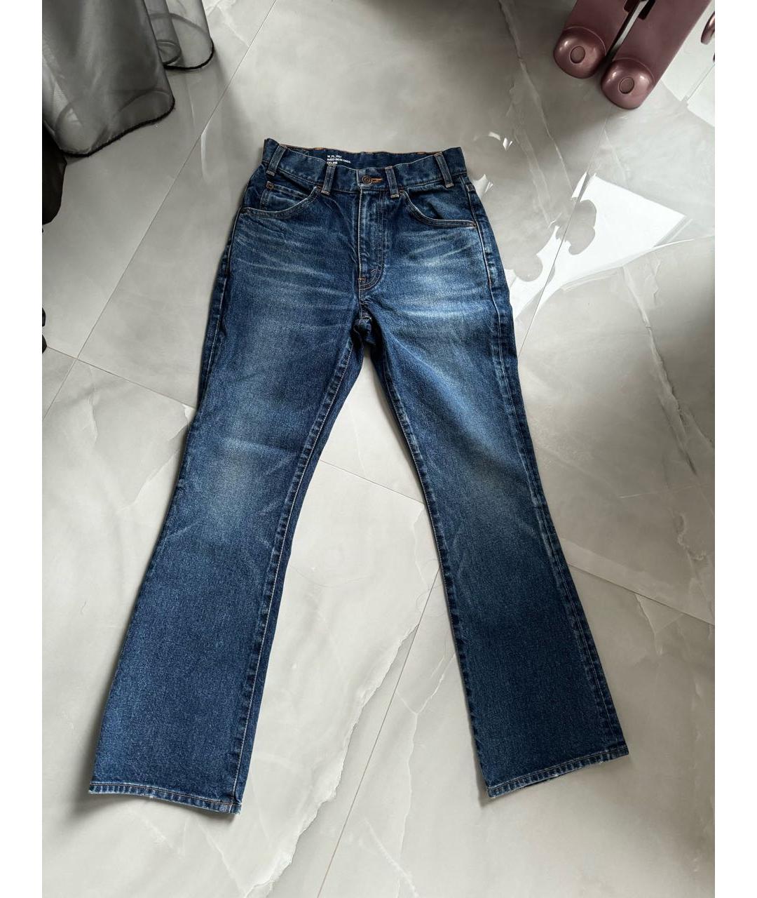 CELINE Синие хлопко-кашемировые джинсы слим, фото 5