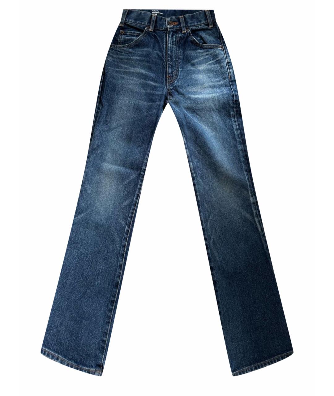 CELINE Синие хлопко-кашемировые джинсы слим, фото 1