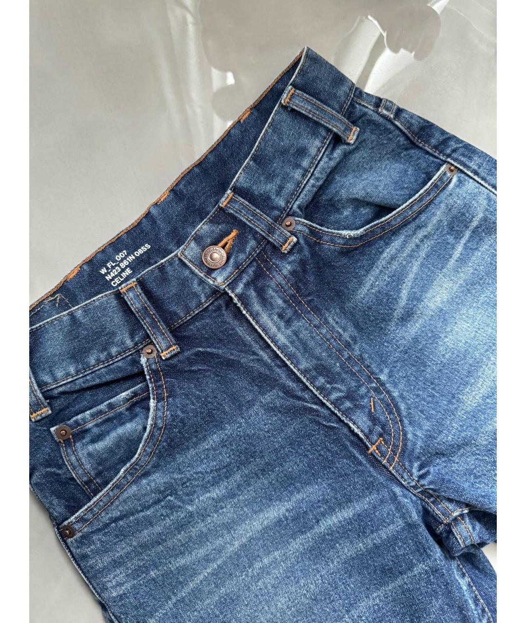CELINE Синие хлопко-кашемировые джинсы слим, фото 2