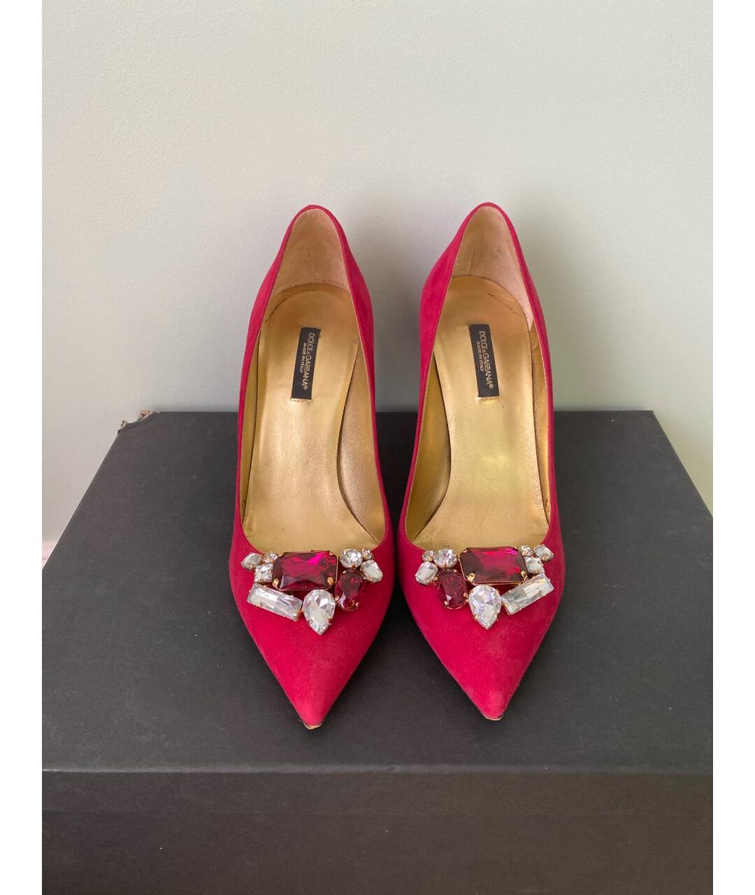 DOLCE&GABBANA Розовые бархатные туфли, фото 2