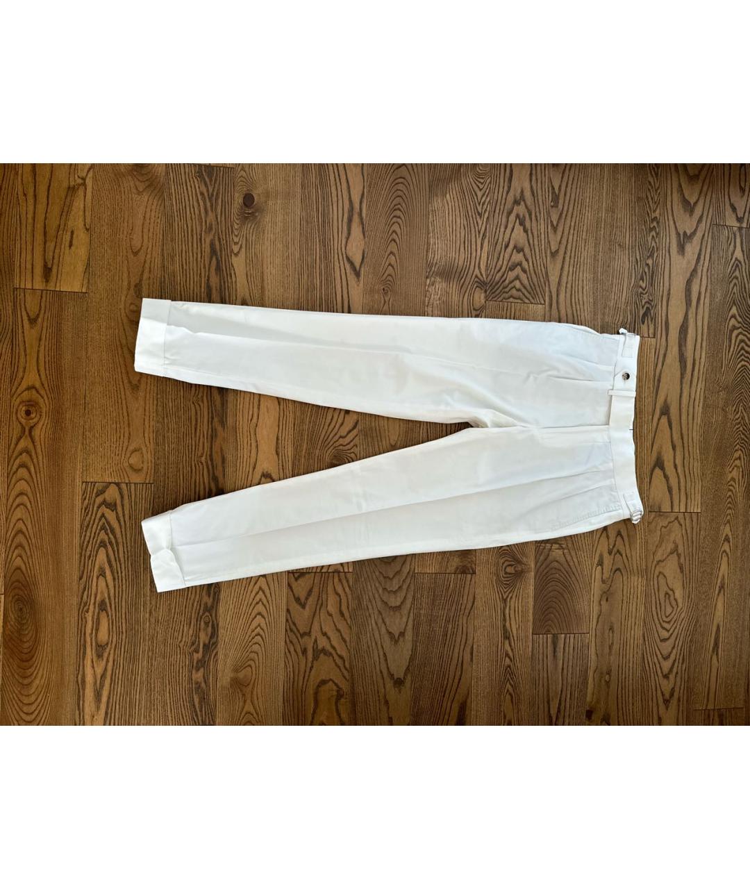 SUITSUPPLY Белые хлопковые классические брюки, фото 6