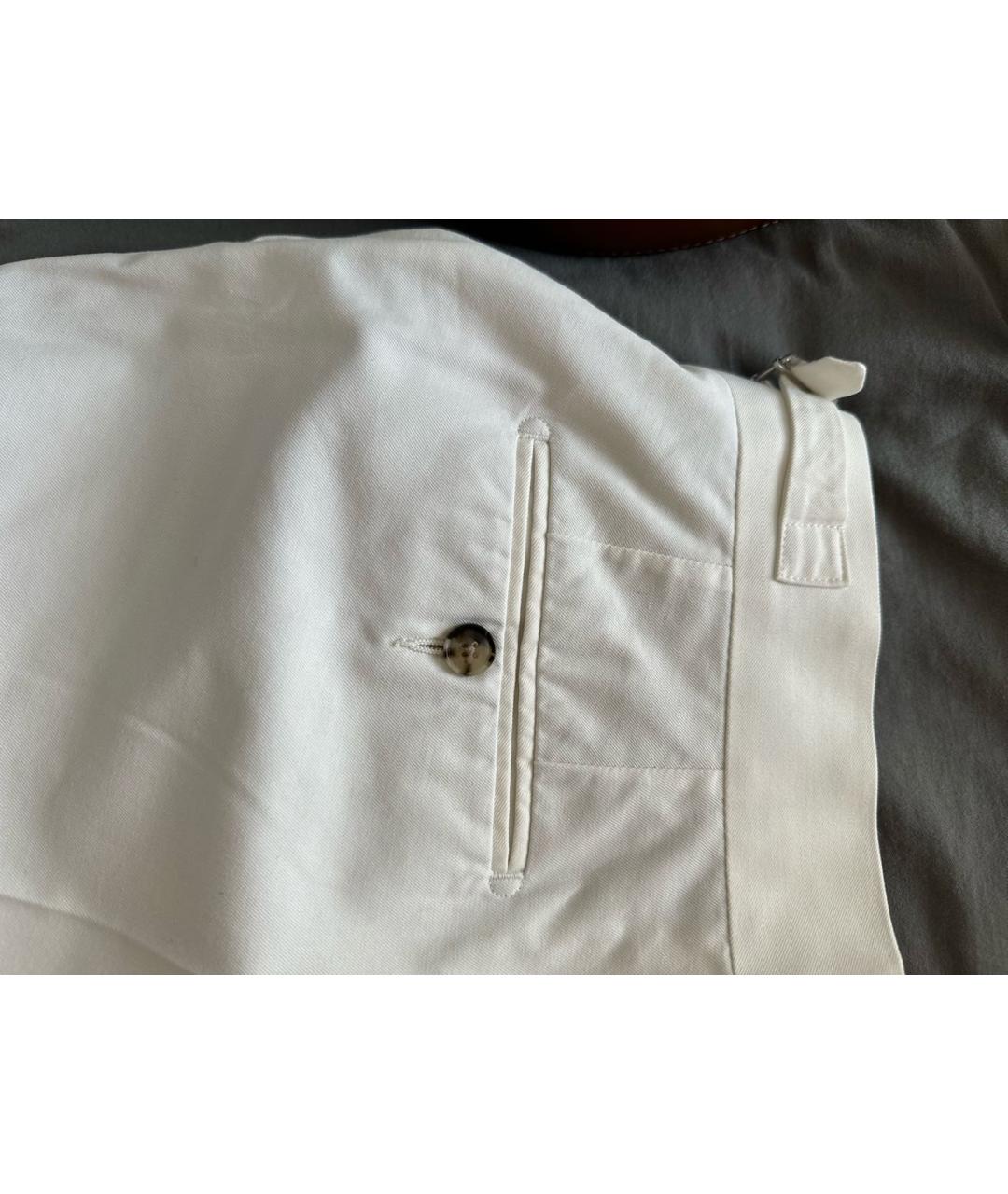 SUITSUPPLY Белые хлопковые классические брюки, фото 4