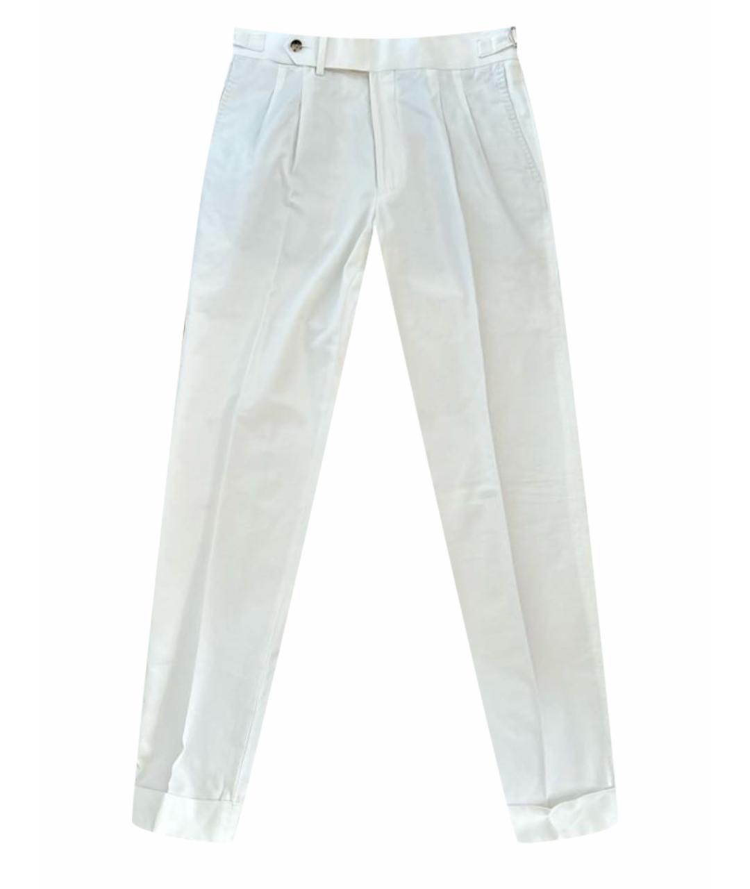 SUITSUPPLY Белые хлопковые классические брюки, фото 1