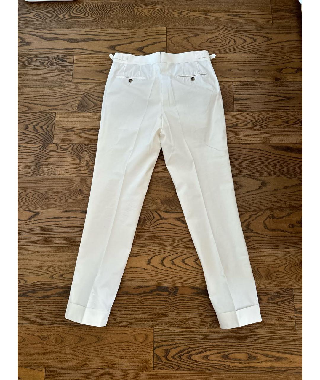 SUITSUPPLY Белые хлопковые классические брюки, фото 2