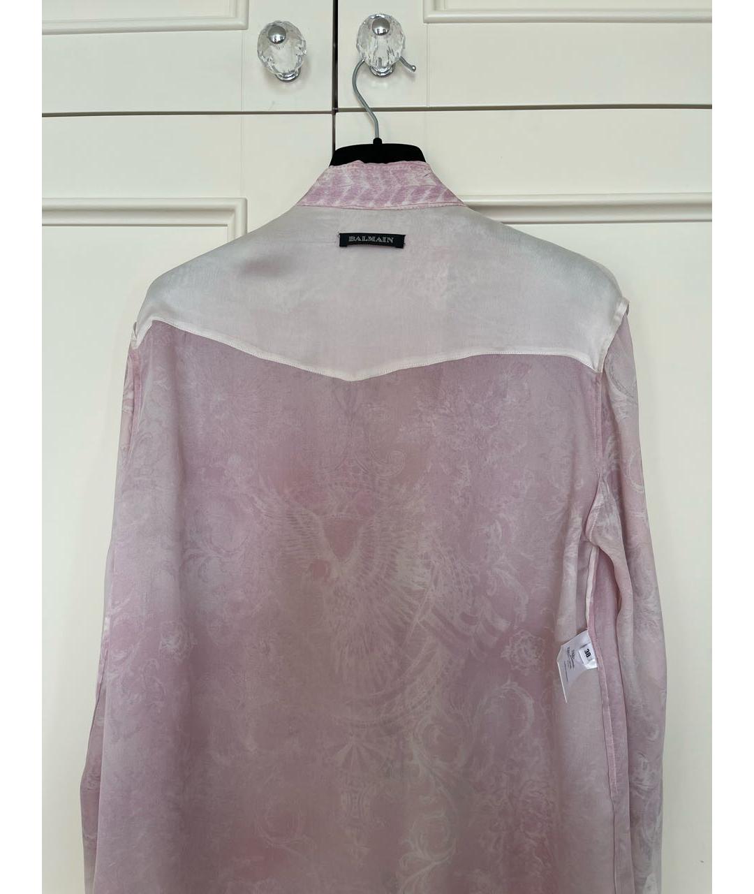BALMAIN Розовая шелковая блузы, фото 3