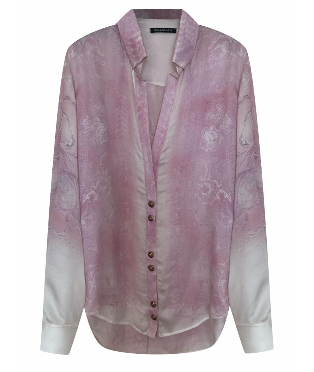 BALMAIN Розовая шелковая блузы, фото 1
