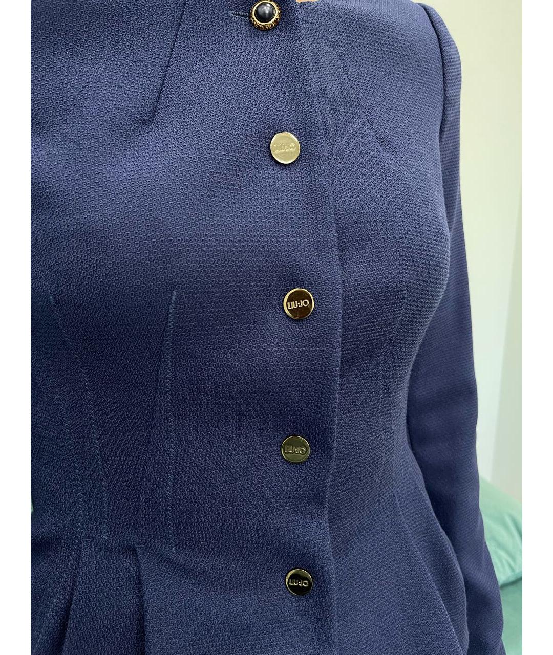 LIU JO Темно-синий полиэстеровый жакет/пиджак, фото 4