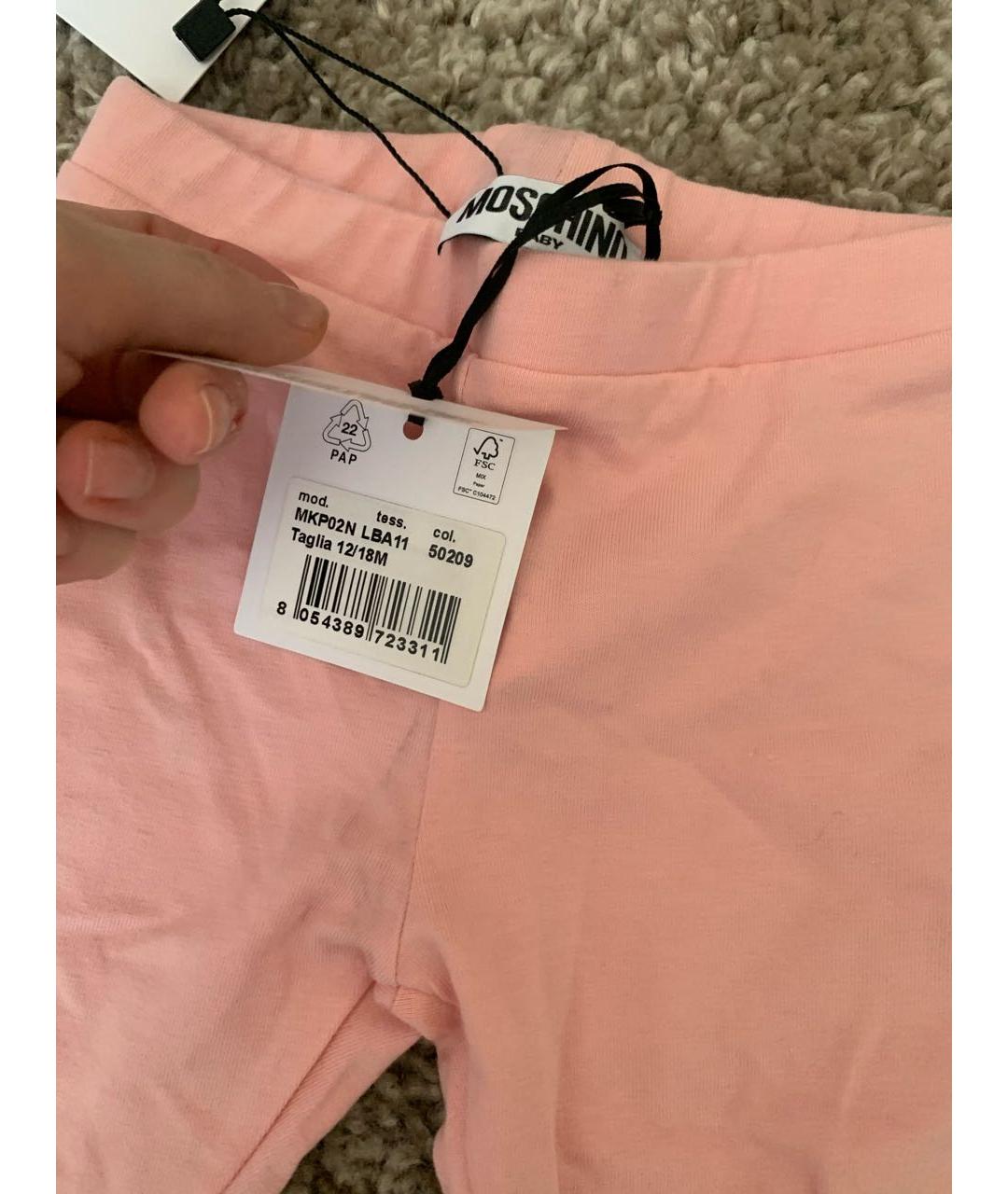 MOSCHINO KIDS Розовые хлопковые брюки и шорты, фото 2
