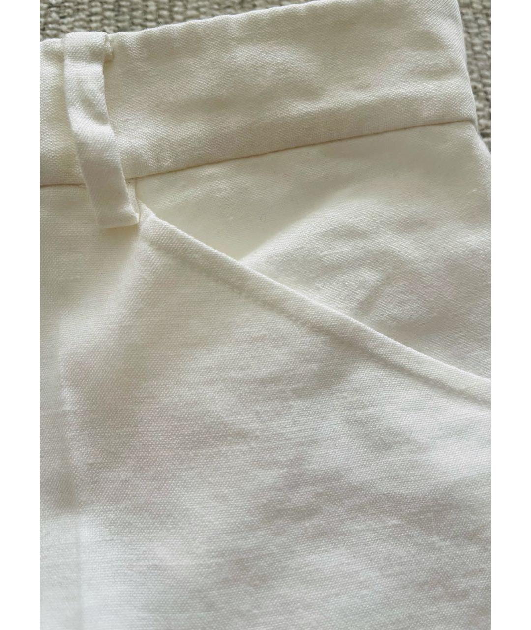 RALPH LAUREN Белые льняные брюки узкие, фото 8