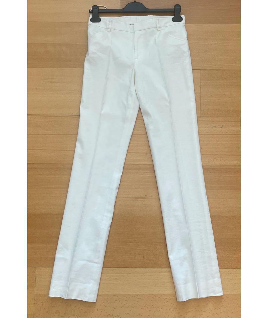 RALPH LAUREN Белые льняные брюки узкие, фото 9