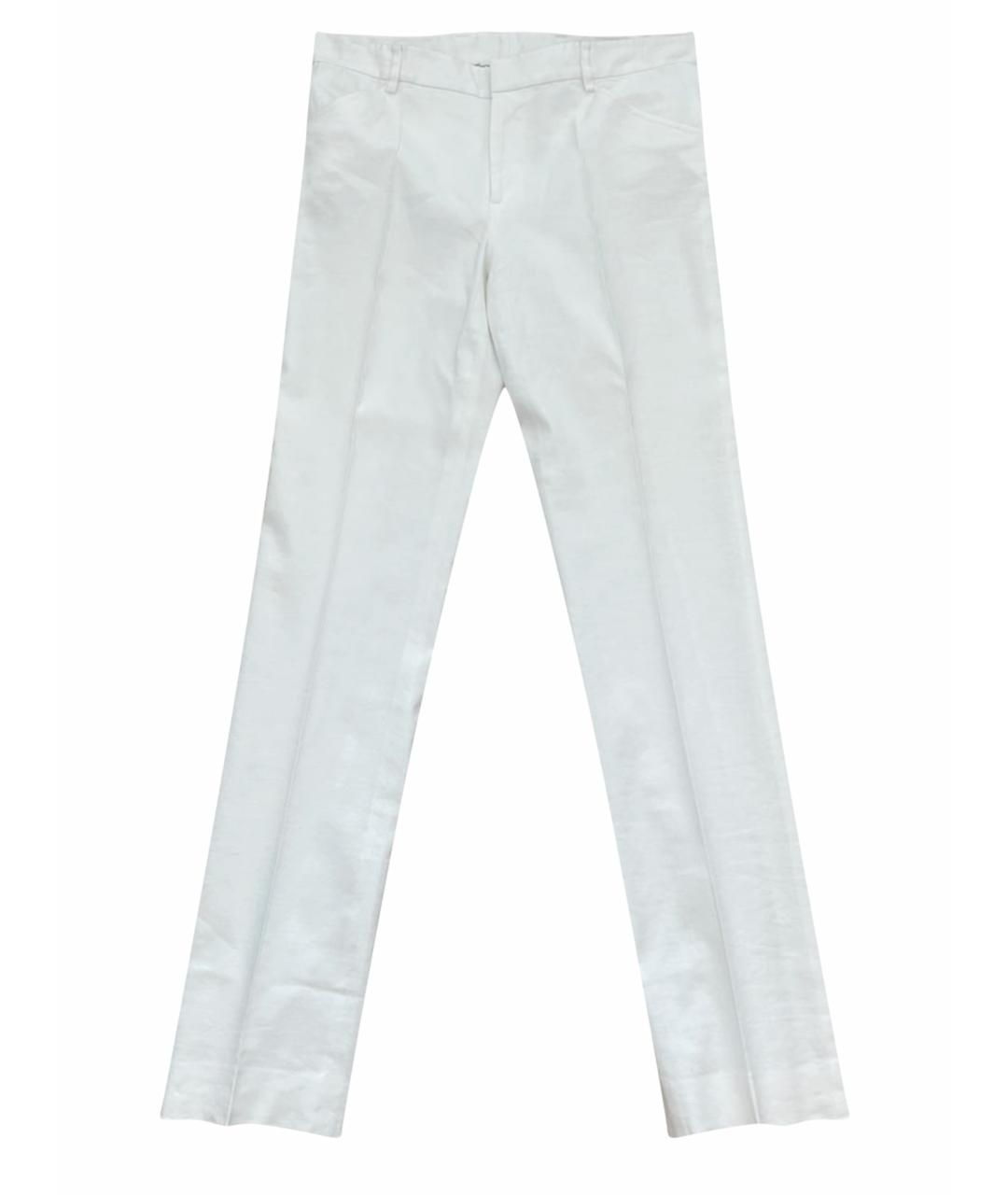 RALPH LAUREN Белые льняные брюки узкие, фото 1