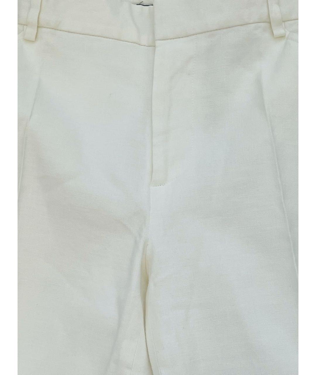 RALPH LAUREN Белые льняные брюки узкие, фото 7