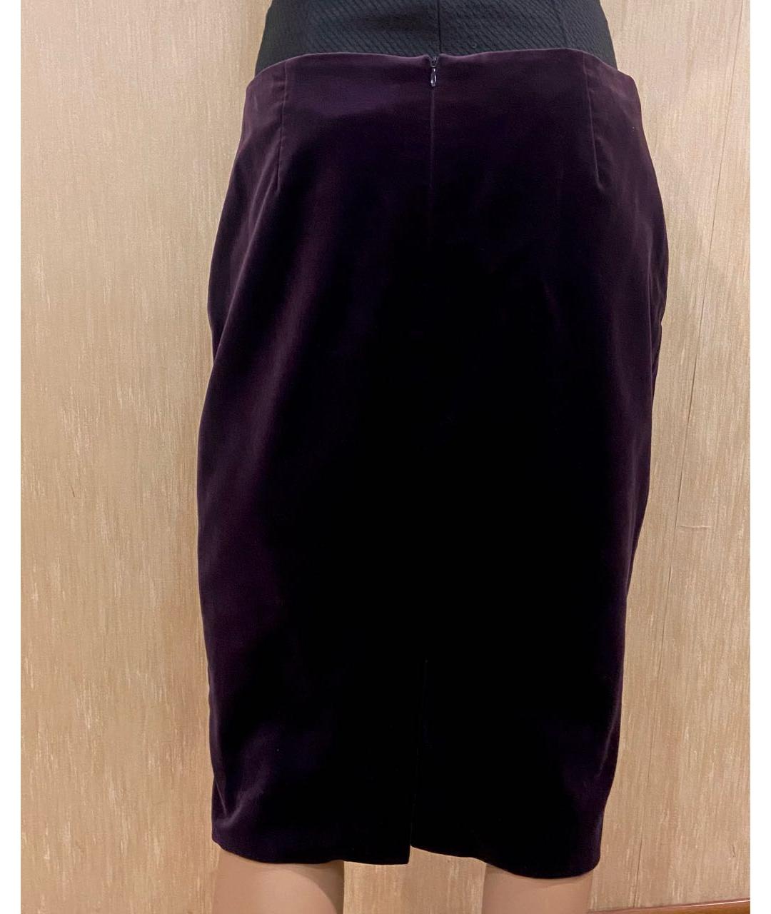 ESCADA Бордовая хлопко-эластановая юбка мини, фото 5